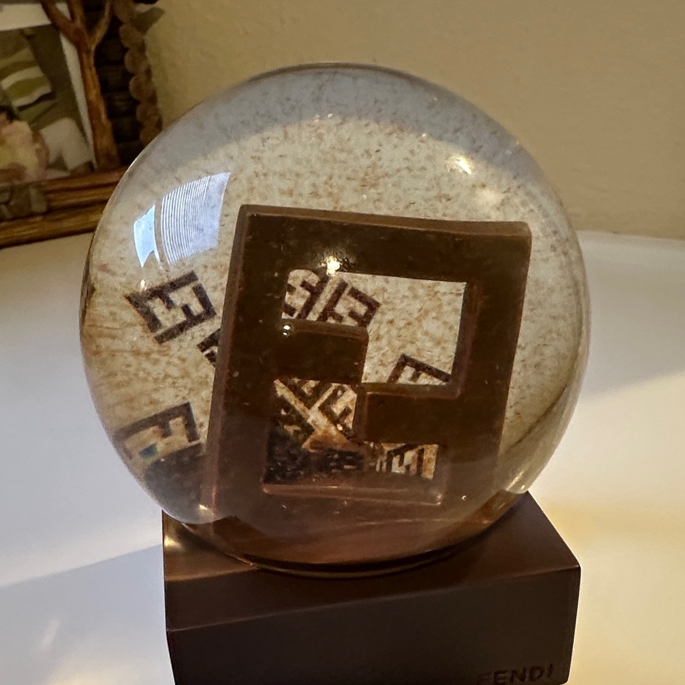 Fendi Gold Logo Snow Globe